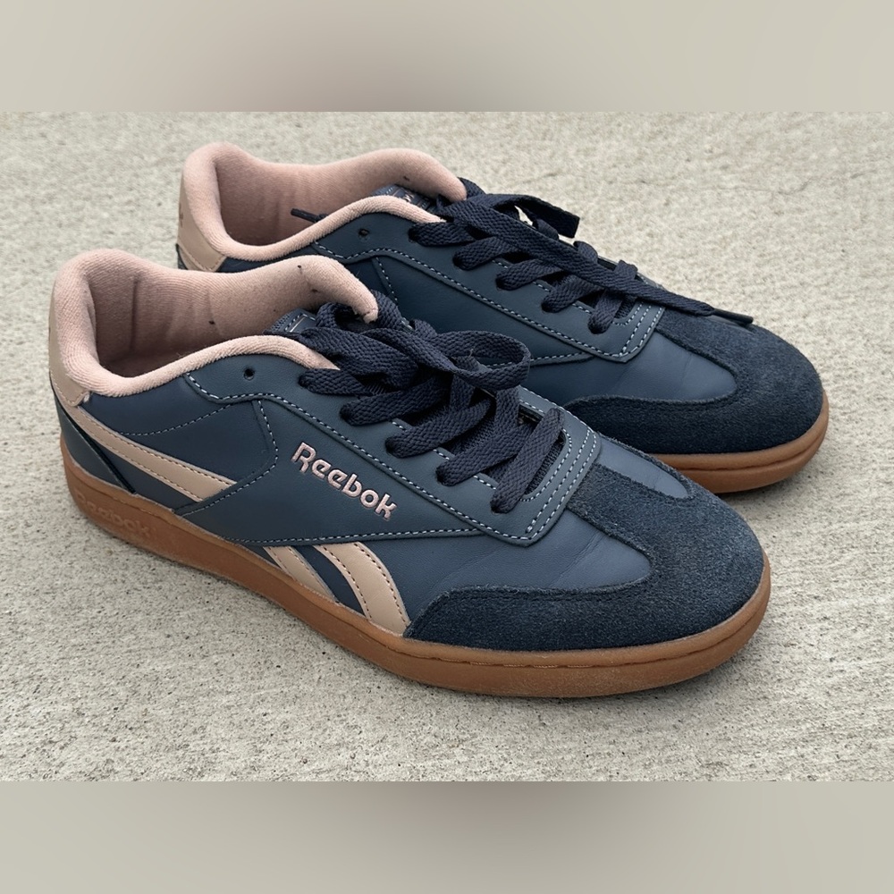 Reebok Navy and Pink Sneakers